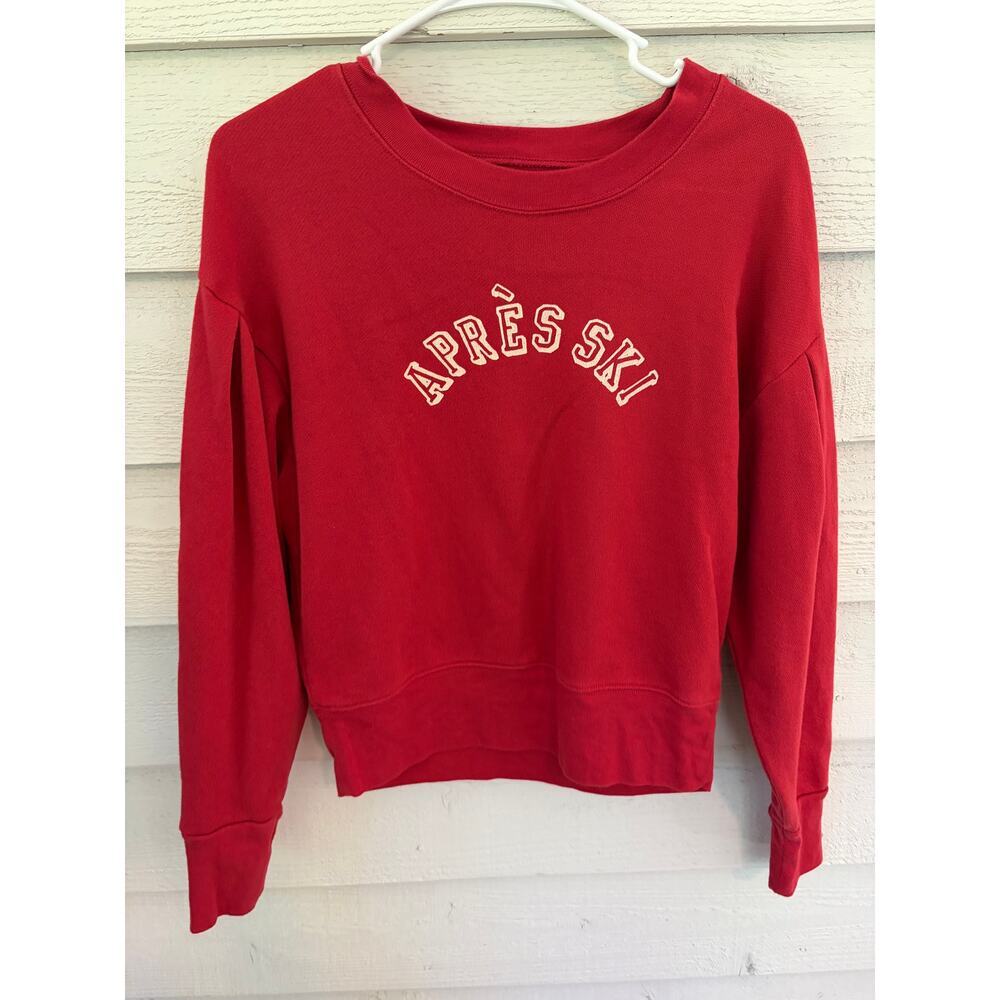Madewell Miles Apres Ski Graphic Sweatshirt - Red - Size Medium - Picture 2 of 4